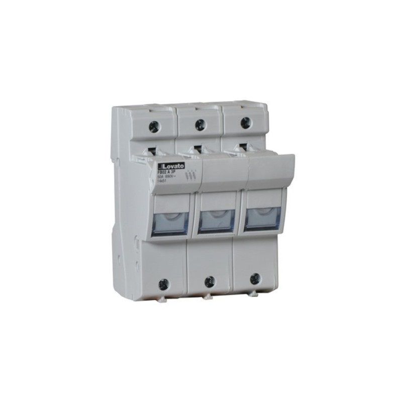 Portafusibile 3 Poli per fusibili 14X51 fino a 50A Lovato FB02A3P