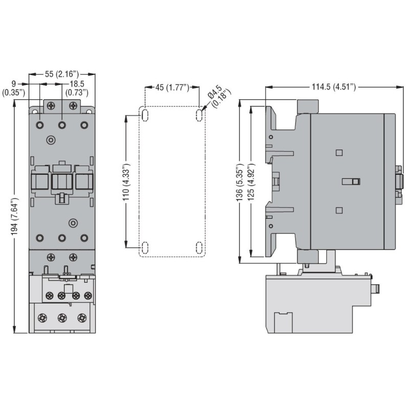 Contattore Tripolare Bobina 400V AC 50A Lovato BF5000A400