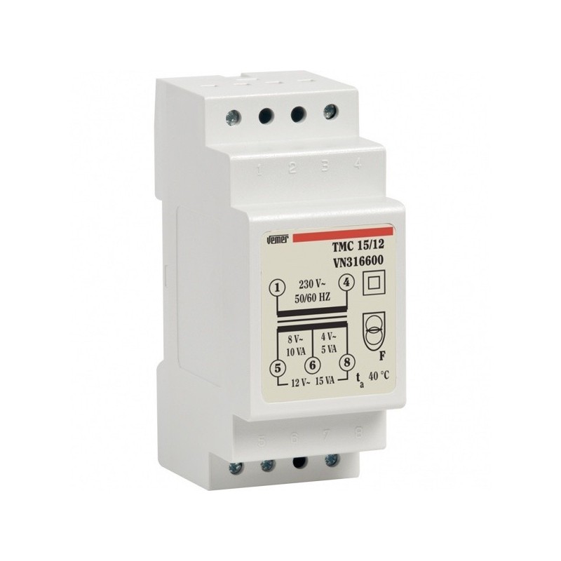 Trasformatore di Sicurezza 4/8/12V DIN TMC Vemer VN316600