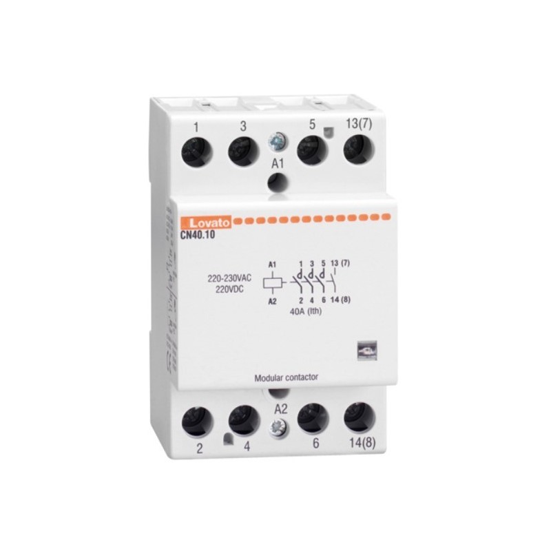 Contattore quadripolare 4 NA Bobina 24V ACDC 40A Lovato CN4010024