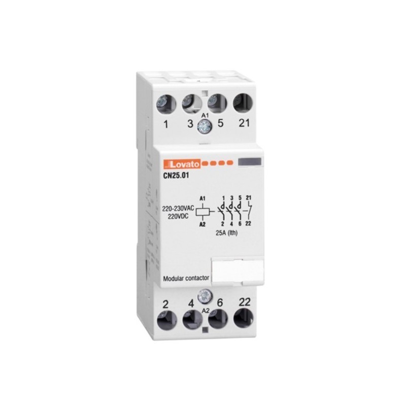 Contattore quadripolare 4 NA Bobina 230V AC 40A  Lovato CN4010220