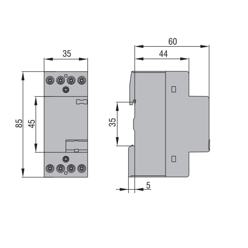 Contattore quadripolare 4 NA Bobina 220V AC 25A Lovato CN2510220