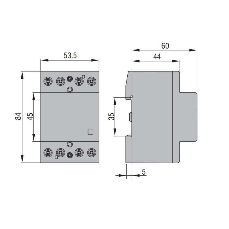 Contattore quadripolare 4 NA Bobina 24V AC/DC 40A Lovato CN4010024