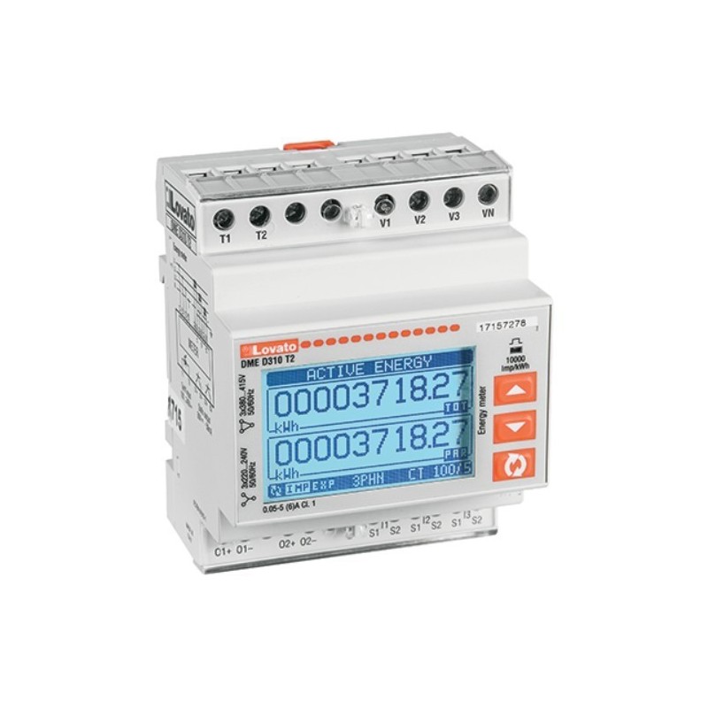 Contatore di Energia Trifase inserzione tramite TA Lovato DMED310T2