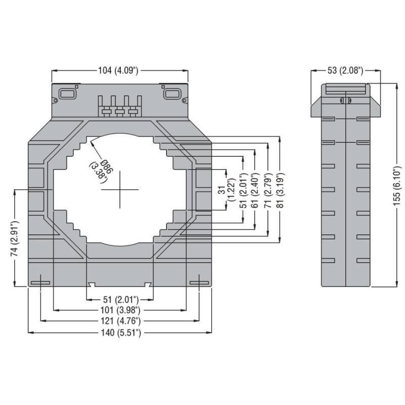 Trasformatore di Corrente da 1250 a 5A per cavo da 86mm Lovato DM4T1250