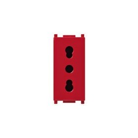 Presa VIMAR PLANA 2P+T 16A P17/11 rossa