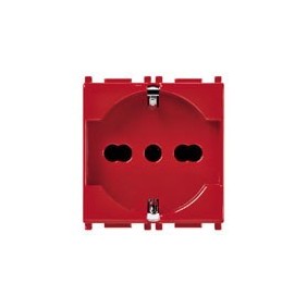 Presa universale VIMAR PLANA 2P+T 16A rossa