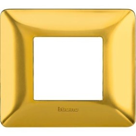 Placca Bticino Matix 2 posti Oro Satinato AM4802GOS
