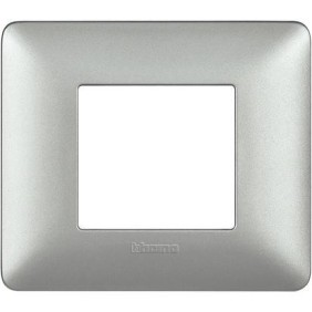 Placca Bticino Matix 2 posti Silver AM4802MSL