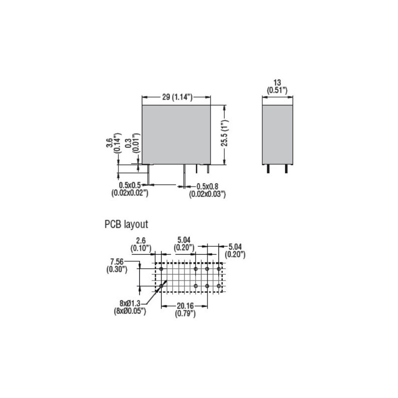 Rele' 2 Scambi azionatore meccanico 8A bobina 12V DC Lovato HR502CD012