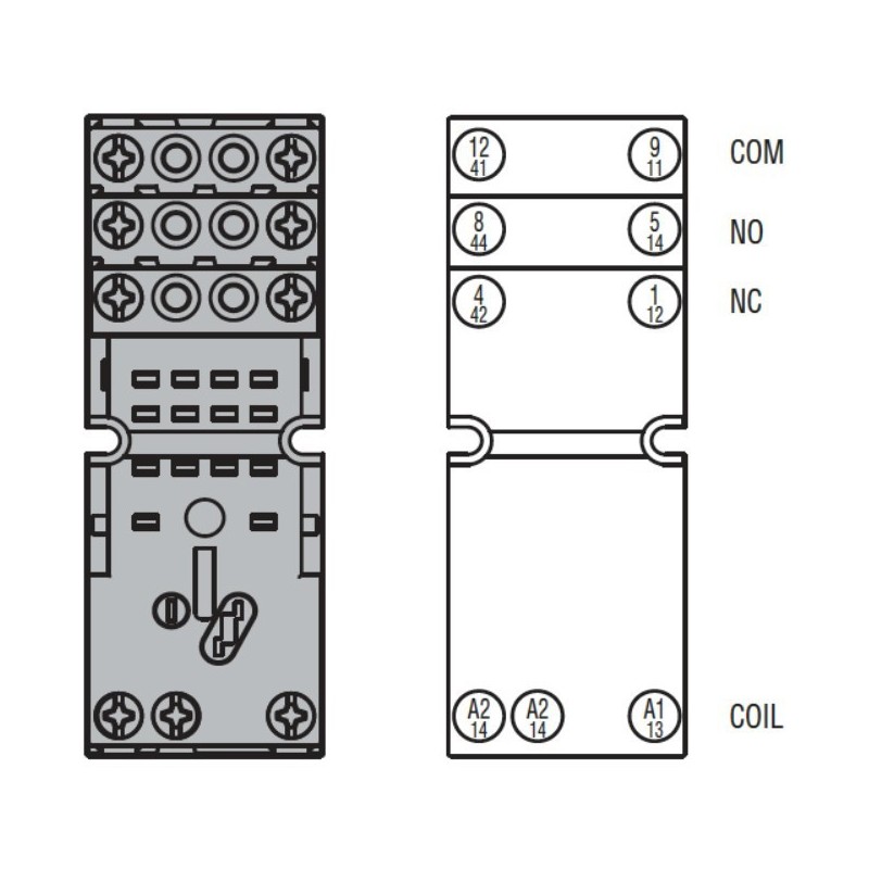Zoccolo per rele' Lovato a 2 contatti serie HR60 HR6XS21