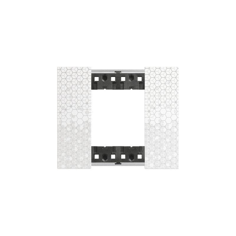 Placca Pixel Bticino Living Now due posti Tecnopolimero KA4802MW