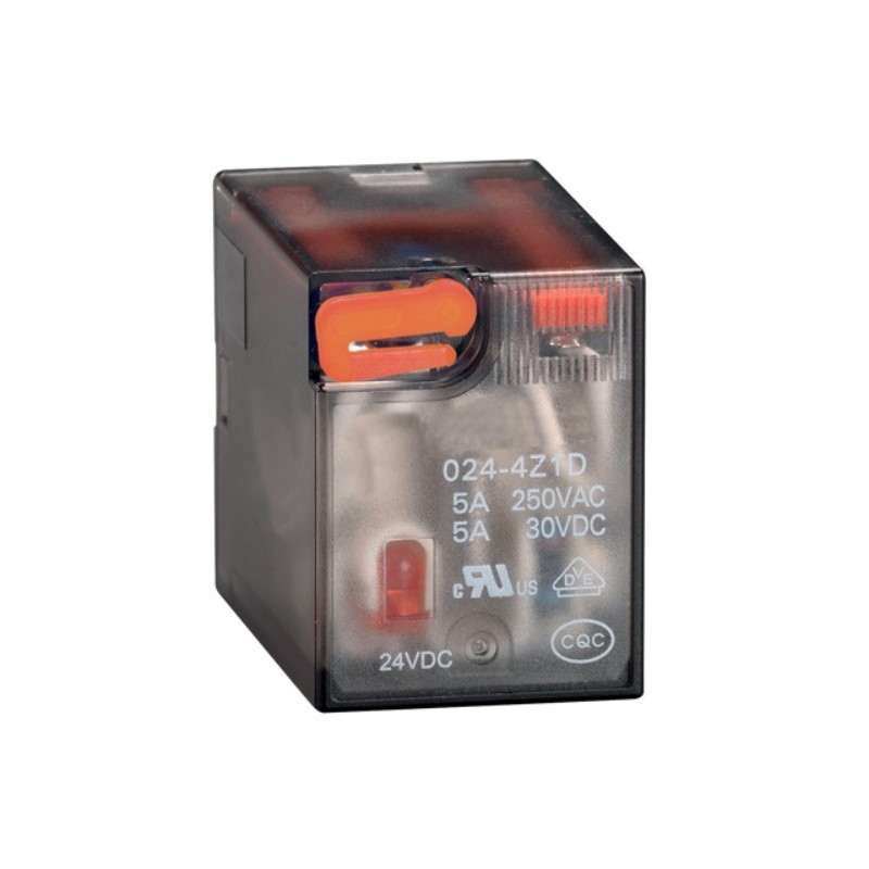 Rele' 2 Scambi con azionatore meccanico e led 7A bobina 24V AC Lovato HR602CA024