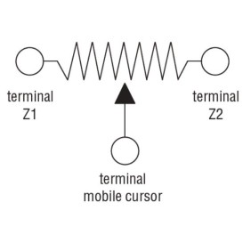 Potenziometro monoblocco foro 22mm con scala graduata 5Kohm Lovato LPCPA005 schema elettrico