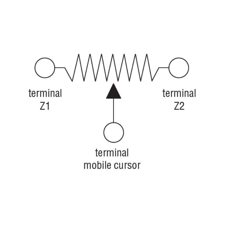 Potenziometro monoblocco foro 22mm con scala graduata 10Kohm Lovato LPCPA010 schema elettrico