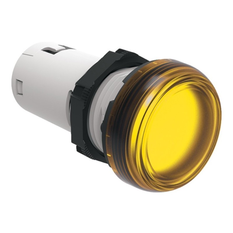 Indicatore luminoso monoblocco foro 22mm 230V AC giallo Lovato LPMLM5
