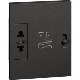 Presa per Rasoio con Trasformatore 115/230V Nero Bticino Living Now KG4177