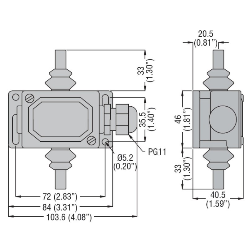 Finecorsa metallico bidirezionale ad asta 2 NC Indipendenti Lovato PLN978