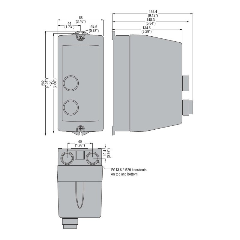 Contenitore con pulsanti marcia arresto per contattori BF38A Lovato M1PA