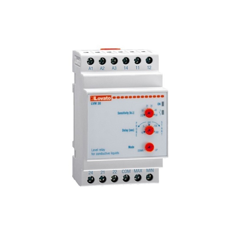 Rele' di livello bitensione 24240 e 240VAC ripristino automatico Lovato LVM30A240