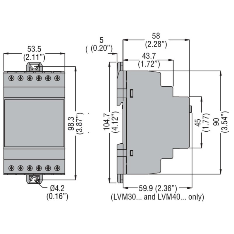 Rele' di livello bitensione 24/240 e 240VAC Lovato LVM30A240
