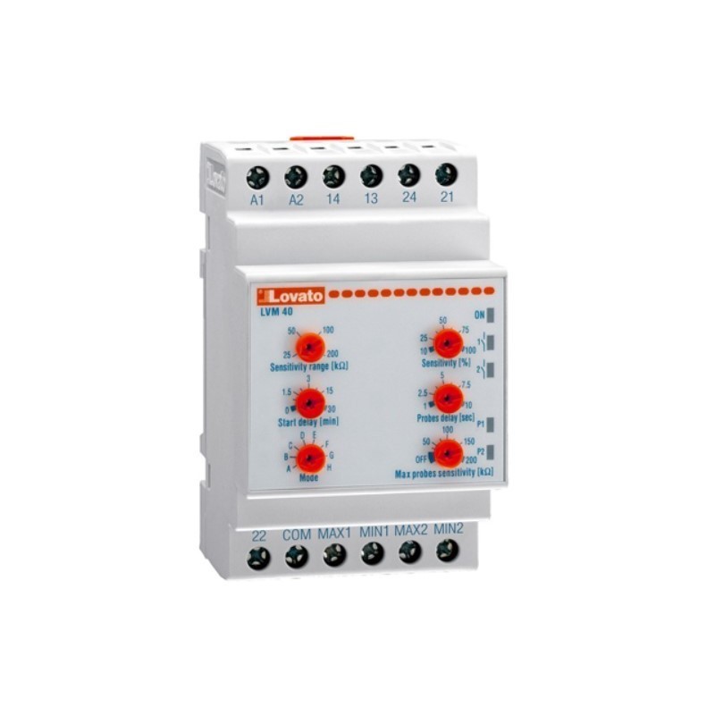 Rele' di livello monotensione 24V multifunzione ripristino automatico Lovato LVM40A024