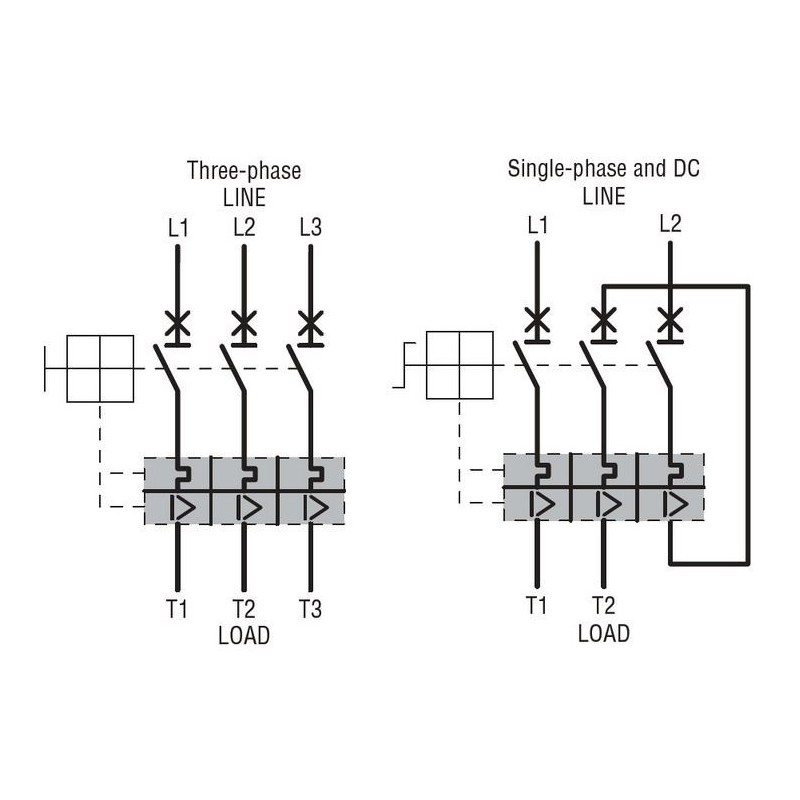 Schema elettrico Salvamotore Lovato con regolazione termica 0,4...0,63A SM1P0063