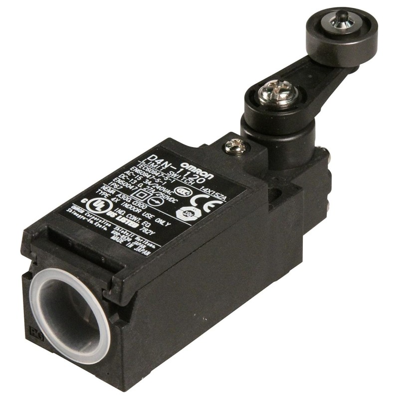 Finecorsa a scatto 1NA+1NC con azionatore braccio con rotella Omron D4N1120