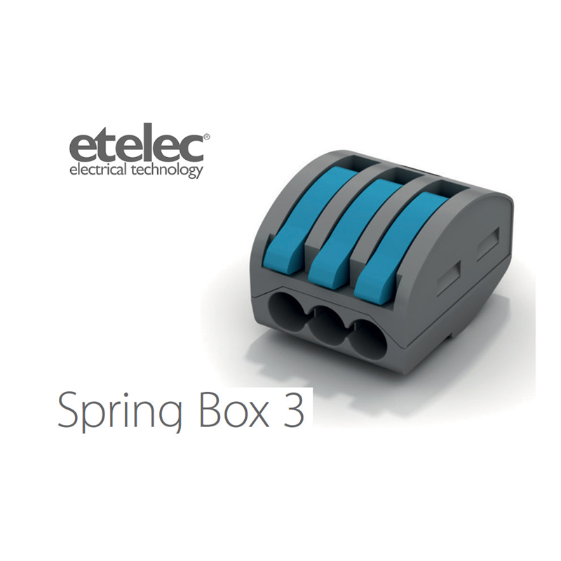 Connettore Isolato a Leve 1 Polo e 3 Conduttori SpringBox3 Etelec SBOX3