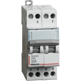 Deviatore 2NONC  32A  230400V  2 moduli DIN Bticino F62N32D