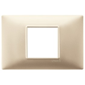 Placca Vimar Plana 2 posti centrali champagne opaco 14652.22