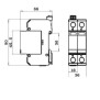 Scaricatore di Sovratensione per fotovoltaico Tipo 2 600VDC Italweber  dimensioni