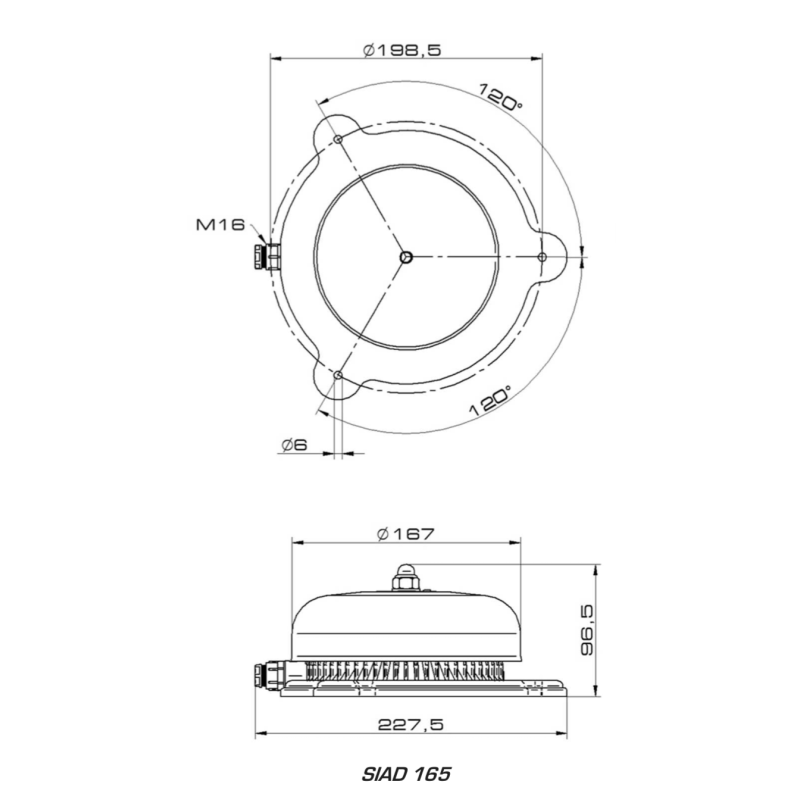 Campana Elettromeccanica 240V Siad 165MM Sirena 54206