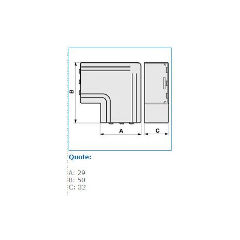 Angolo piano per canalina Bocchiotti NPAN 25x30 W B02487
