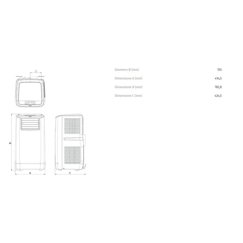 Condizionatore portatile Vortice 11000 Btu Gas R290 Modello 65001