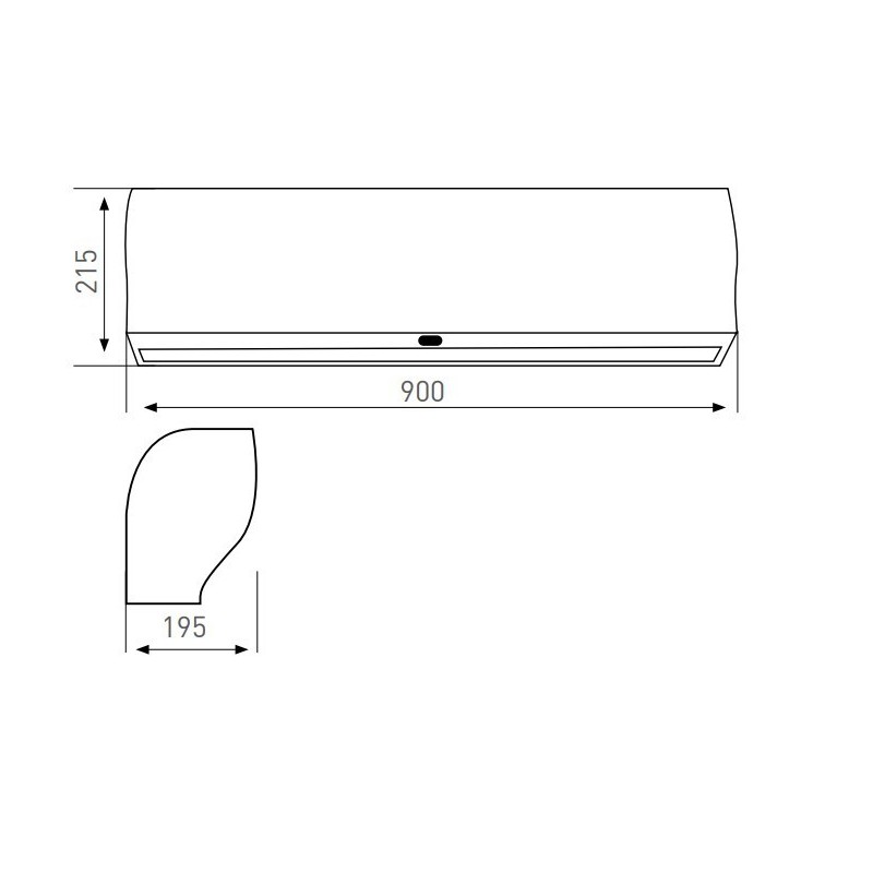 Barriera d'aria Fantini Cosmi XBA90 Dimensioni