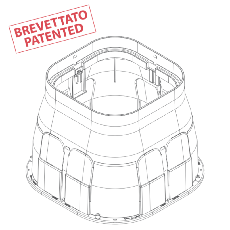 Pozzetto Carrabile 218X218X230mm con Coperchio Grigio Arnocanali PB3030G