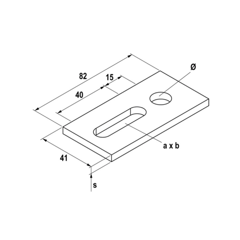 Piastra di Connessione Piana per Viti a Doppia Filettatura Fischer SSP10 A2
