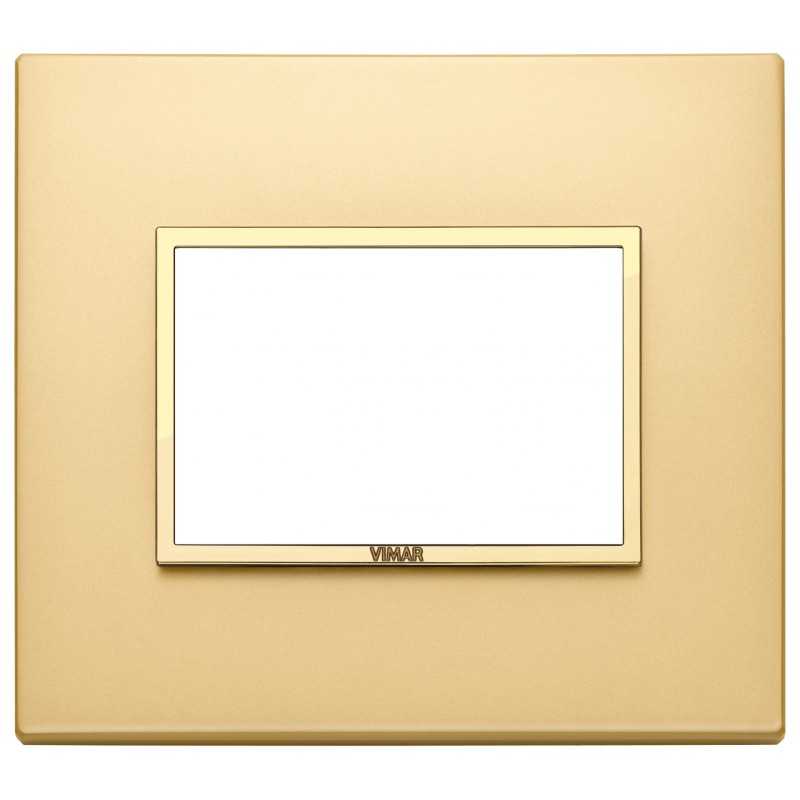 Placca Vimar Eikon Evo Oro Totale Satinato 3 moduli 21653.G10