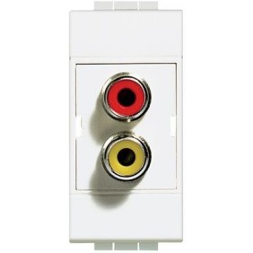 Connettore Doppio RCA 1Posto Serie Civili Bticino LivingLight N4269R