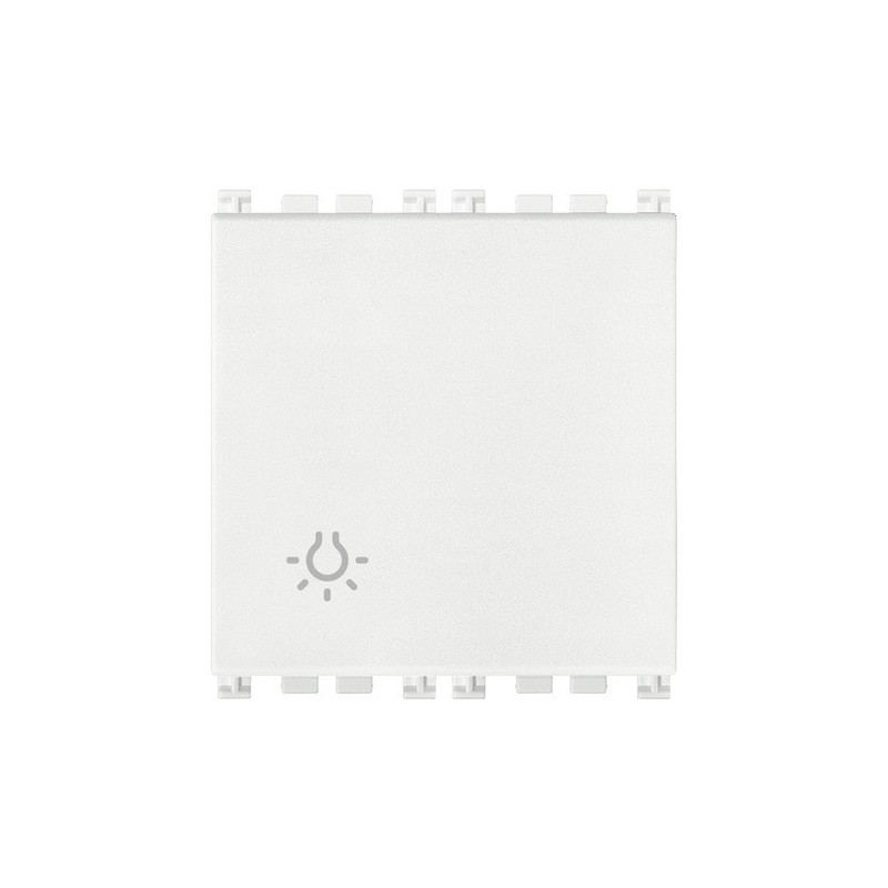 Pulsante Illuminabile con Simbolo Luce Vimar Arkè 1P NO 10A 2 Moduli Vimar 19008.2.L.B