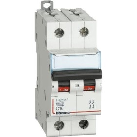 Interruttore Magnetotermico 2P 10A curva C - 10kA - 2 moduli DIN - Bticino FH82C10