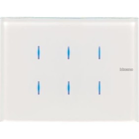 Comando a Sfioramento con 6 Tasti Capacitivi in Vetro Bianco Bticino Axolute HD4001N
