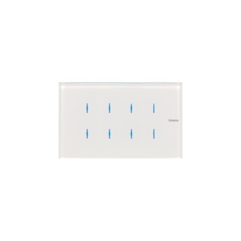 Comando a Sfioramento con 8 Tasti Capacitivi in Vetro Bianco Bticino Axolute HD4657M4