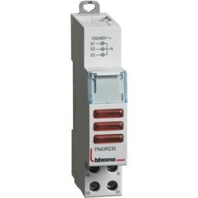 Portalampada Bticino triplo per segnalazione a led 3 spie rosse - 1 modulo FN43R230