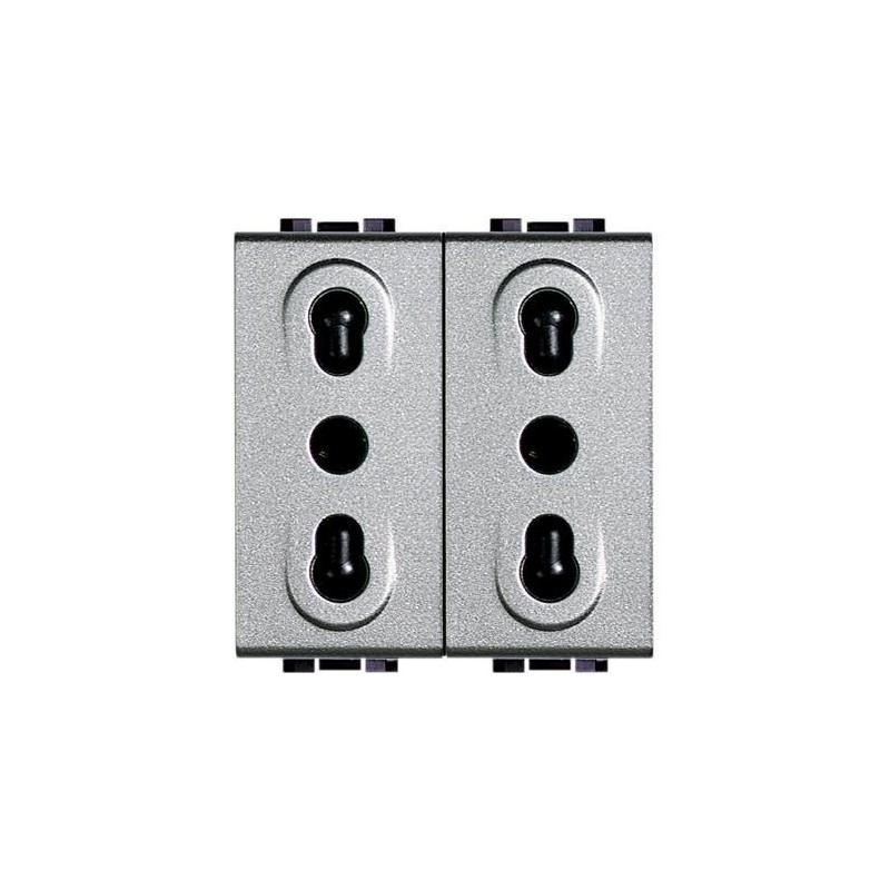 Presa Duplex 2P+T 10/16A 2 Posti Serie Civili Bticino Light Tech NT4180/2