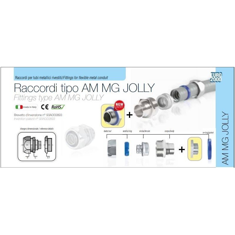 Raccordo Jolly per Tubo Flessibile metallico 26,5 mm Euro 2000 JOLLY227