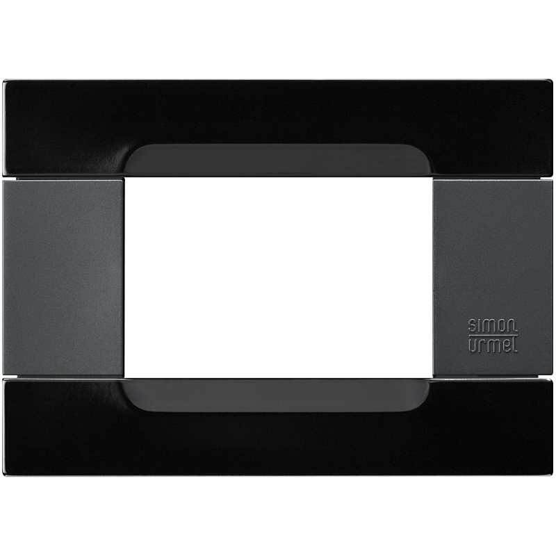 Placca Kadra metallo antracite 3 Moduli  inserti nero Universo Simon Urmet  10903.54
