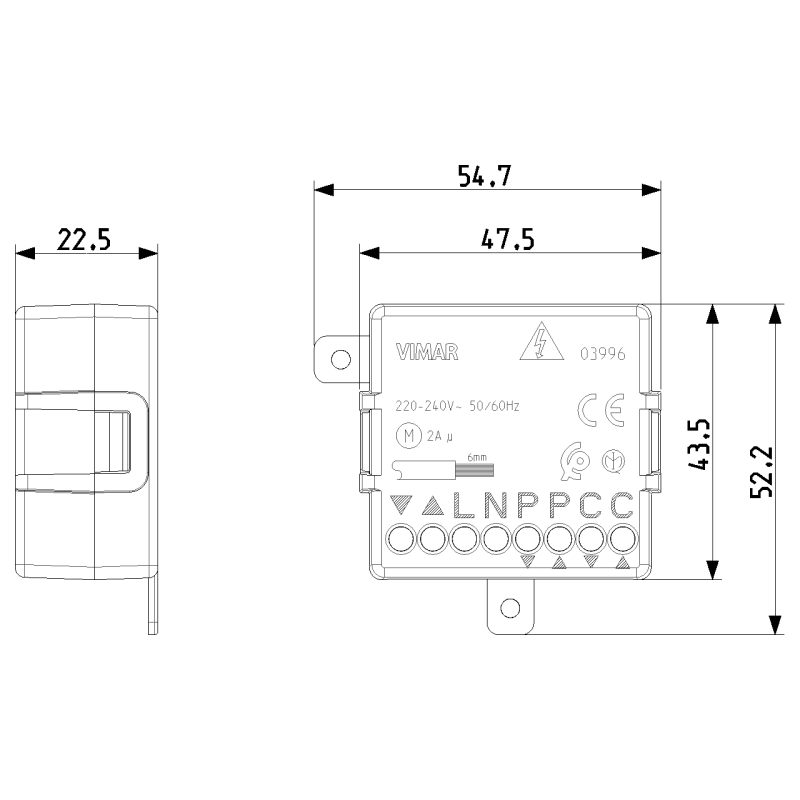 Rele' Quid per tapparelle Vimar Con funzione chiusura generale Vimar 03996 misure