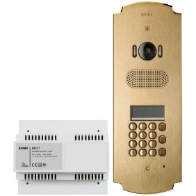 Kit Audio Video Ottone Satinato con Tastiera e Display Espandibile Due Fili Plus Patavium ELVOX K41641